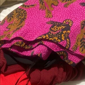 Vibrant Pink and Brown Patterned skirt. Farm Rio. Jasmin’s bundle